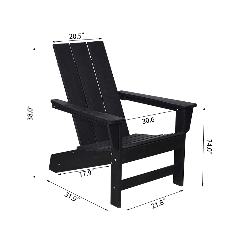 Brede, platte, rechte rugleuning Fix Adirondack-stoel