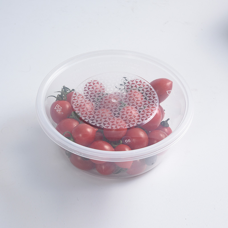Transparante lekvrije plastic lunchbox met ronde bodem
